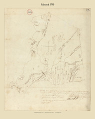 Falmouth, Massachusetts 1795 Old Town Map Reprint - Roads Place Names  Massachusetts Archives