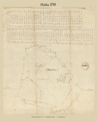 Halifax, Massachusetts 1795 Old Town Map Reprint - Roads Place Names  Massachusetts Archives