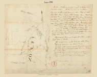 Lenox, Massachusetts 1794 Old Town Map Reprint - Roads Place Names  Massachusetts Archives