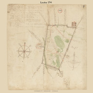 Loudon Otis, Massachusetts 1794 Old Town Map Reprint - Roads Place Names  Massachusetts Archives