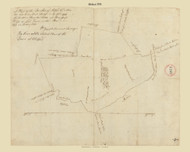 Milford, Massachusetts 1795 Old Town Map Reprint - Roads Place Names  Massachusetts Archives