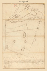 New Suncook Lovell, Massachusetts 1795 Old Town Map Reprint - Roads Place Names  Massachusetts Archives
