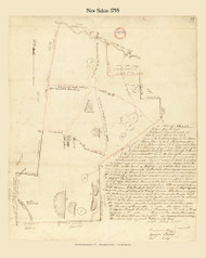 New Salem, Massachusetts 1795 Old Town Map Reprint - Roads Place Names  Massachusetts Archives