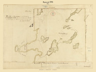 Raymond, Maine 1798 Old Town Map Reprint - Roads Place Names  Massachusetts Archives