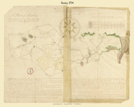 Rowley, Massachusetts 1794 Old Town Map Reprint - Roads Place Names House Sites Massachusetts Archives