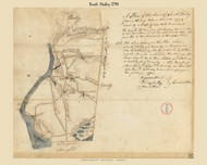 South Hadley, Massachusetts 1794 Old Town Map Reprint - Roads Place Names  Massachusetts Archives