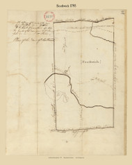 Southwick, Massachusetts 1795 Old Town Map Reprint - Roads Place Names  Massachusetts Archives