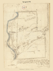 Springfield, Massachusetts 1795 Old Town Map Reprint - Roads Place Names  Massachusetts Archives
