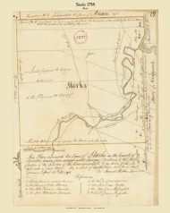 Starks, Maine 1798 Old Town Map Reprint - Roads Place Names  Massachusetts Archives