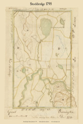 Stockbridge, Massachusetts 1795 Old Town Map Reprint - Roads Place Names  Massachusetts Archives