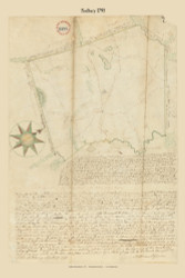 Sudbury, Massachusetts 1795 Old Town Map Reprint - Roads Place Names  Massachusetts Archives