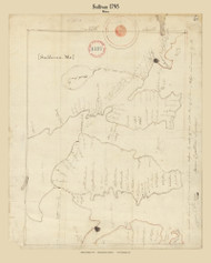 Sullivan, Maine 1795 Old Town Map Reprint - Roads Place Names  Massachusetts Archives