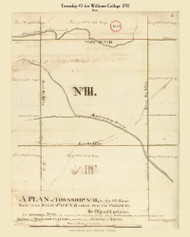 Township # 3 Williams College, Maine 1795 Old Town Map Reprint - Roads Place Names  Massachusetts Archives