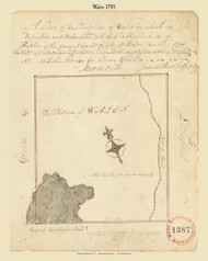 Wales, Massachusetts 1795 Old Town Map Reprint - Roads Place Names  Massachusetts Archives