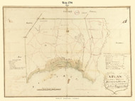 Wells, Maine 1794 Old Town Map Reprint - Roads Place Names  Massachusetts Archives