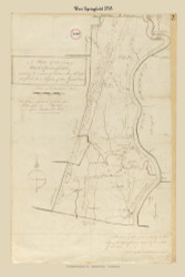 West Springfield, Massachusetts 1795 Old Town Map Reprint - Roads Place Names  Massachusetts Archives