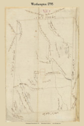 Westhampton, Massachusetts 1795 Old Town Map Reprint - Roads Place Names  Massachusetts Archives