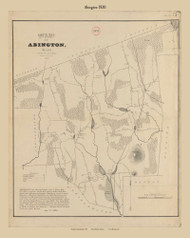 Abington, Massachusetts 1830 Old Town Map Reprint - Roads Homeowner Names Place Names  Massachusetts Archives