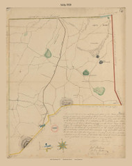 Ashby, Massachusetts 1830 Old Town Map Reprint - Roads Homeowner Names Place Names  Massachusetts Archives