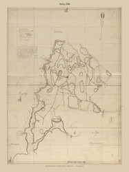 Berkley (Digitally Restored), Massachusetts 1830 Old Town Map Reprint - Roads Place Names  Massachusetts Archives