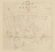 Berlin, Massachusetts 1830 Old Town Map Reprint - Roads Place Names  Massachusetts Archives