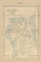 Billerica, Massachusetts 1831 Old Town Map Reprint - Roads Place Names  Massachusetts Archives