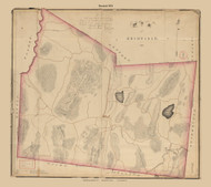Brimfield, Massachusetts 1831 Old Town Map Reprint - Roads Place Names  Massachusetts Archives