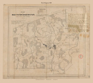 Brockton North Bridgewater A, Massachusetts 1830 Old Town Map Reprint - Roads Homeowner Names Place Names  Massachusetts Archives