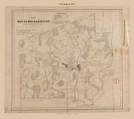 Brockton North Bridgewater B, Massachusetts 1830 Old Town Map Reprint - Roads Homeowner Names Place Names  Massachusetts Archives