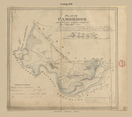 Cambridge, Massachusetts 1830 Old Town Map Reprint - Roads Place Names  Massachusetts Archives