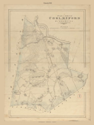 Chelmsford, Massachusetts 1831 Old Town Map Reprint - Roads Place Names  Massachusetts Archives