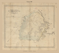 Cohassett, Massachusetts 1831 Old Town Map Reprint - Roads Place Names  Massachusetts Archives