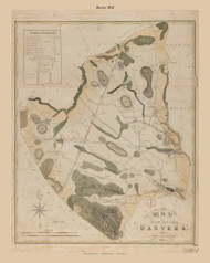Danvers, Massachusetts 1832 Old Town Map Reprint - Roads Place Names  Massachusetts Archives