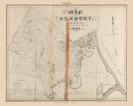 Duxbury, Massachusetts 1833 Old Town Map Reprint - Roads Homeowner Names Place Names  Massachusetts Archives