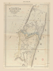 Eastham and Orleans, Massachusetts 1831 Old Town Map Reprint - Roads Place Names  Massachusetts Archives