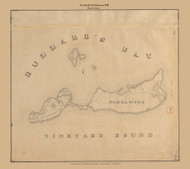 Elizabeth Islands - Cuuttyhunk and Nashawena, Massachusetts 1830 Old Town Map Reprint - Roads Place Names  Massachusetts Archives