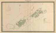 Elizabeth Islands - Naushon and Pasque Islands, Massachusetts 1837 Old Town Map Reprint - Roads Place Names  Massachusetts Archives