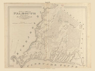 Falmouth, Massachusetts 1831 Old Town Map Reprint - Roads Place Names  Massachusetts Archives