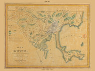 Lynn, Massachusetts 1829 Old Town Map Reprint - Roads Place Names  Massachusetts Archives