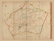 Marlborough, Massachusetts 1830 Old Town Map Reprint - Roads Homeowner Names Place Names  Massachusetts Archives