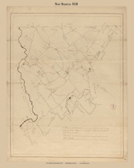 New Braintree, Massachusetts 1830 Old Town Map Reprint - Roads Homeowner Names Place Names  Massachusetts Archives