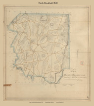 North Brookfield, Massachusetts 1830 Old Town Map Reprint - Roads House Locations Place Names  Massachusetts Archives