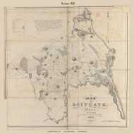 Scituate 2094, Massachusetts 1831 Old Town Map Reprint - Roads House Locations Place Names  Massachusetts Archives