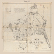 Scituate 2095, Massachusetts 1831 Old Town Map Reprint - Roads House Locations Place Names  Massachusetts Archives