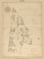 Shirley, Massachusetts 1830 Old Town Map Reprint - Roads House Locations Place Names  Massachusetts Archives