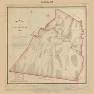 Southbridge, Massachusetts 1831 Old Town Map Reprint - Roads House Locations Place Names  Massachusetts Archives