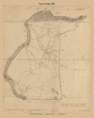 South Hadley, Massachusetts 1831 Old Town Map Reprint - Roads Place Names  Massachusetts Archives