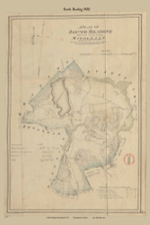 South Reading, Massachusetts 1830 Old Town Map Reprint - Roads House Locations Place Names  Massachusetts Archives