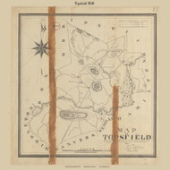 Topsfield, Massachusetts 1830 Old Town Map Reprint - Roads Place Names  Massachusetts Archives