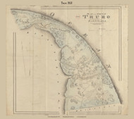 Truro, Massachusetts 1831 Old Town Map Reprint - Roads House Locations Place Names  Massachusetts Archives